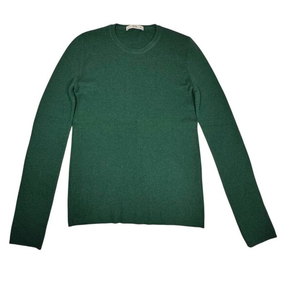 VTG Prada Silk Cashmere Sweater SZ M Green Crewneck Fitted Minimalist Designer - Picture 11 of 11